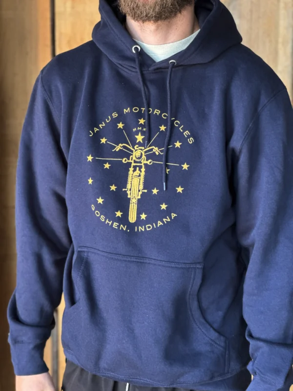 Indiana Flag Motorcycle Hoodie